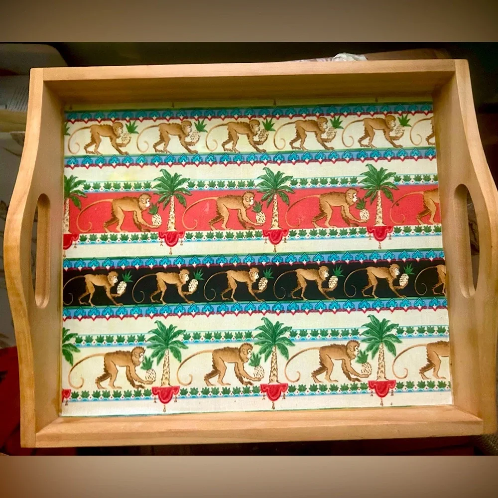 Decor Tray Afrika Kingdom Cole & Son Ardmore-Jabula collection monkeys pineapple